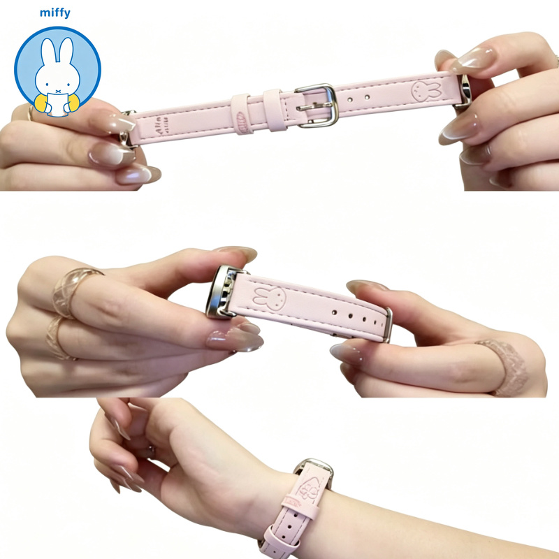 Suede Strap Watch - Kawaii Miffy Wildleder-Armband mit dünnem Handgelenksriemen,