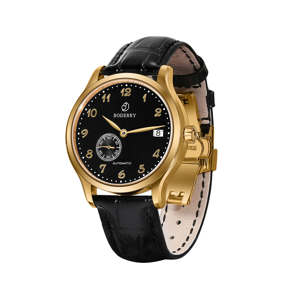 Omega Watch Constellation - BODERRY Herren-Armbanduhr mit Mikrorotor, automatische Kleideruhr,
